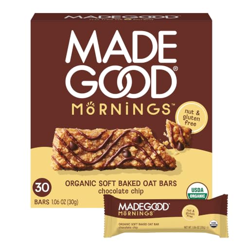 MadeGood Mornings Chocolate Chip Soft Baked Breakfast Bars, 30-Pack - image 1