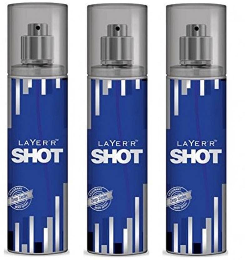 Layer'r Shot Deep Desire Perfume Body Spray Pack of 3 Combo (135ML each) Perfume Body Spray - For Men (405 ml, Pack of 3)