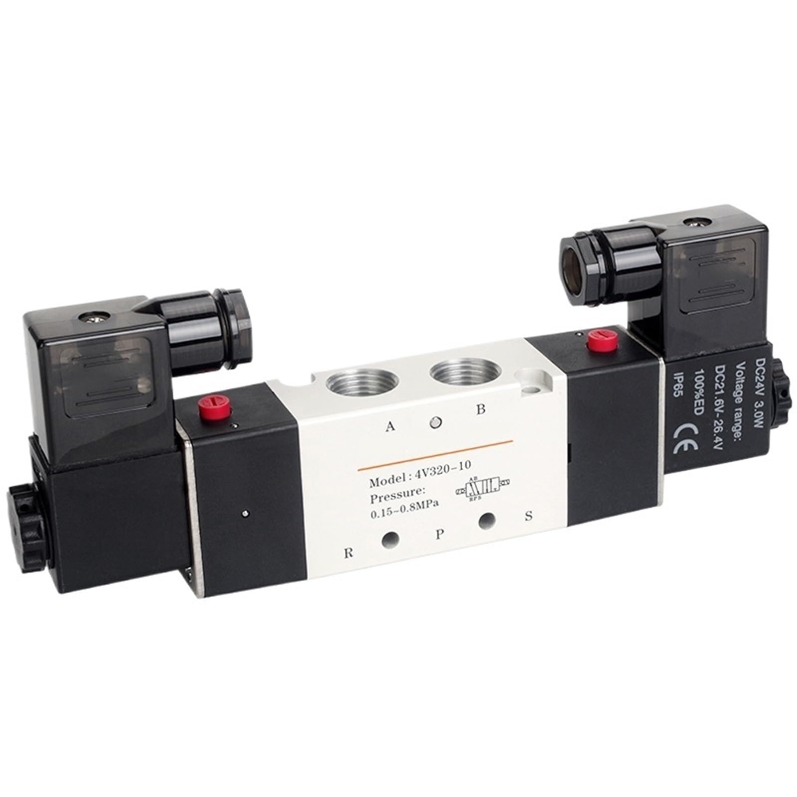 Orflzupk Dc24v Pneumatic 5/2 Way Dual Coil Solenoid Valve 4V320-10 Solenoid Valve Air Valve Directional Valve Dc12v Ac110v Ac220v(,Ac220v)