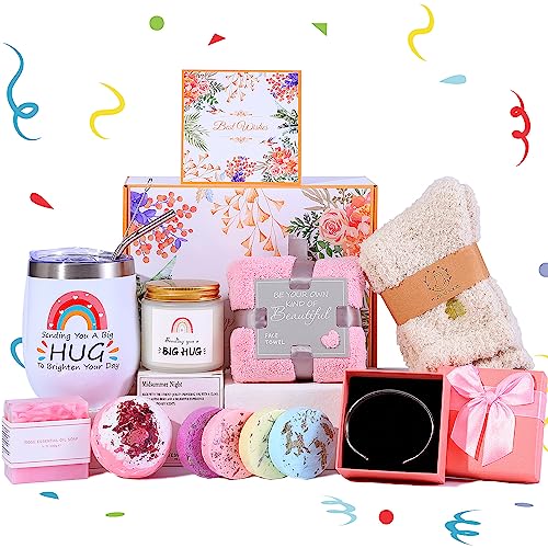 Birthday Gifts for Women, Care Package Get Well Soon Gift Basket for Sick Friends, Unique Birthday Gifts Box for Women Sister, Friend, Wife, Mom or Girlfriend w/ 12oz Tumbler