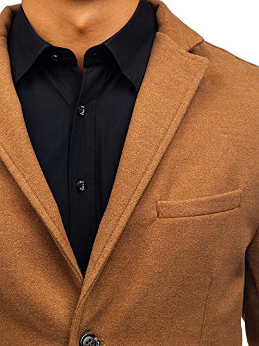 BOLF Uomo Cappotto Doppiopetto Impermeabile Doppia...