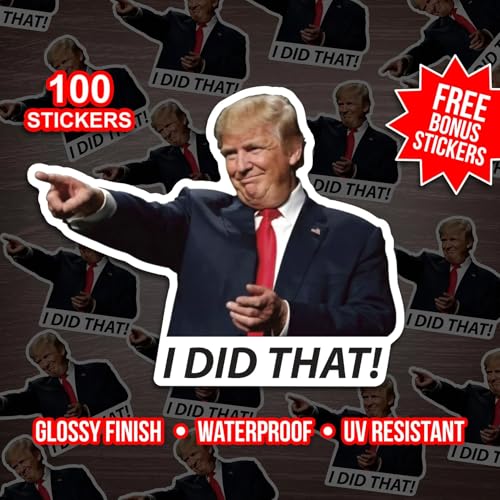 Image of 100 Trump I Did that Stickers Gas Pump Stickers Decal, Anti Trump Stickers, Fuck Trump Stickers, My Tariff Did that Sticker, Donald Trump Merchandise