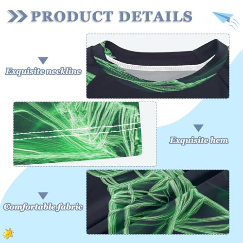 Boys Short Sleeve T-Shirts Neon Baseball Green Doodle Rashguard Kids Swim Shirts Sun UPF 50+3