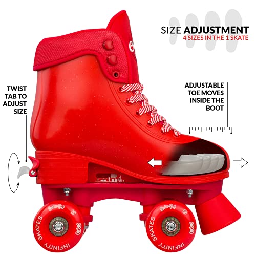 Crazy Skates Soda Pop Adjustable Roller Skates For Girls And Boys - Adjusts To Fit 4 Shoe Sizes - Cherry Cruise (Size: Medium Sizes 3-6) #TOP2