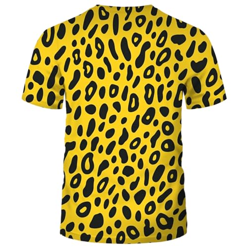 Novelty Short Sleeve Crewneck Shirt Funny Fashion Leopard Print T-Shirt2