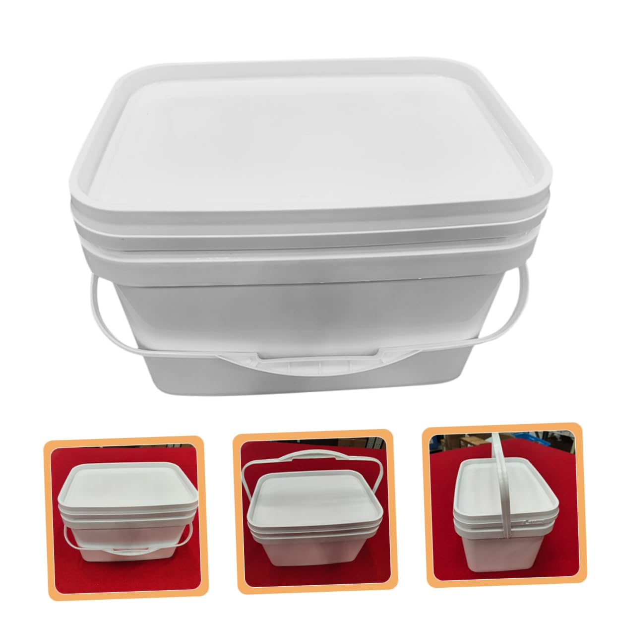 Secchio per Vernice in Plastica 10l Bianco con Coperchio e Manico, Leggero e Facile da Trasportare, Mastello per Pittura e Uso Domestico