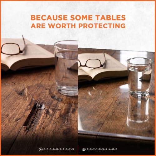 Image of Qlarity Covers 2mm Max Shield Table Cover 2 Seater, 52 x 30 Inch, Clear