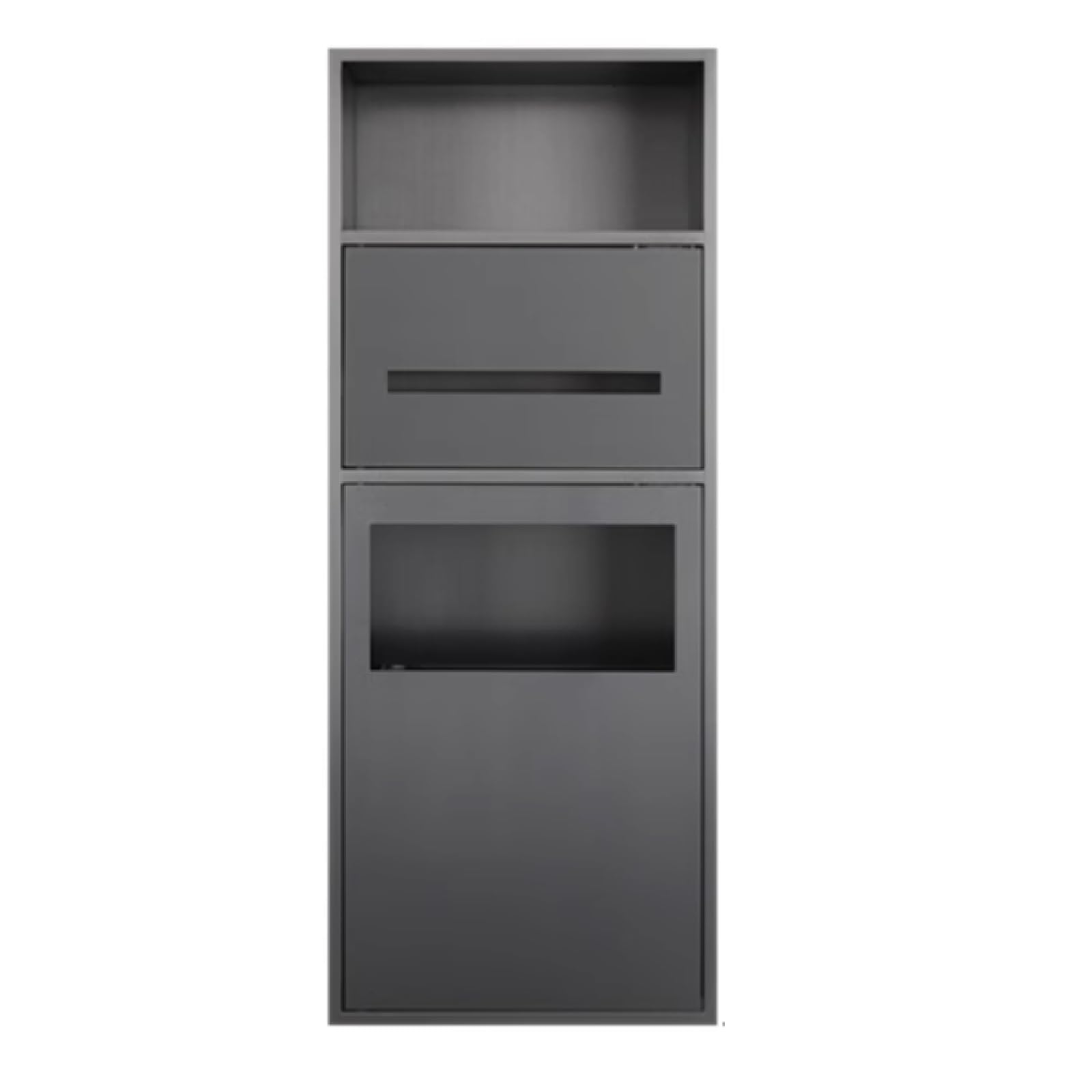 QUSYZD Stainless Steel Shower Nich, Waterproof Toilet Side Metal Niche Cabinet, Recessed Niche Shelf for Bathroom Storage/Shampoo/Toiletries,Black,70x28x13.5cm,Grey-70x28x13.5cm