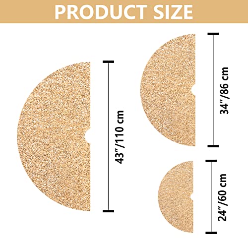 Sy Super Bang Christmas Tree Skirt, Sequins Tree Skirts For Xmas Tree Decorations And Ornaments, Christmas Decor For Holiday Party Birthday Thanksgiving - Colorful Gold, 43"/110Cm. #TOP1