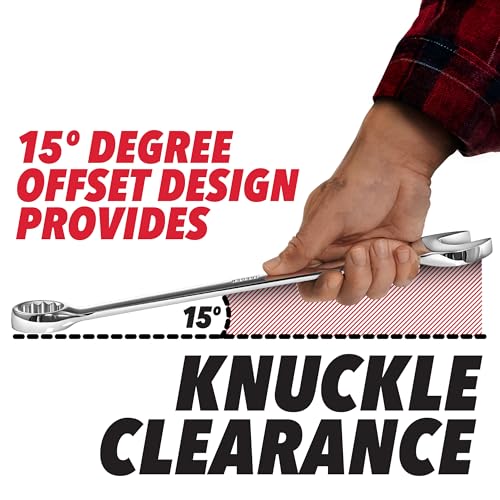 Image of Jaeger 17mm Combination Wrench with 15 Offset Box End - Heavy-Duty Metric Wrench with 12-Point Box End, Automotive, Construction, and Mechanical Applications