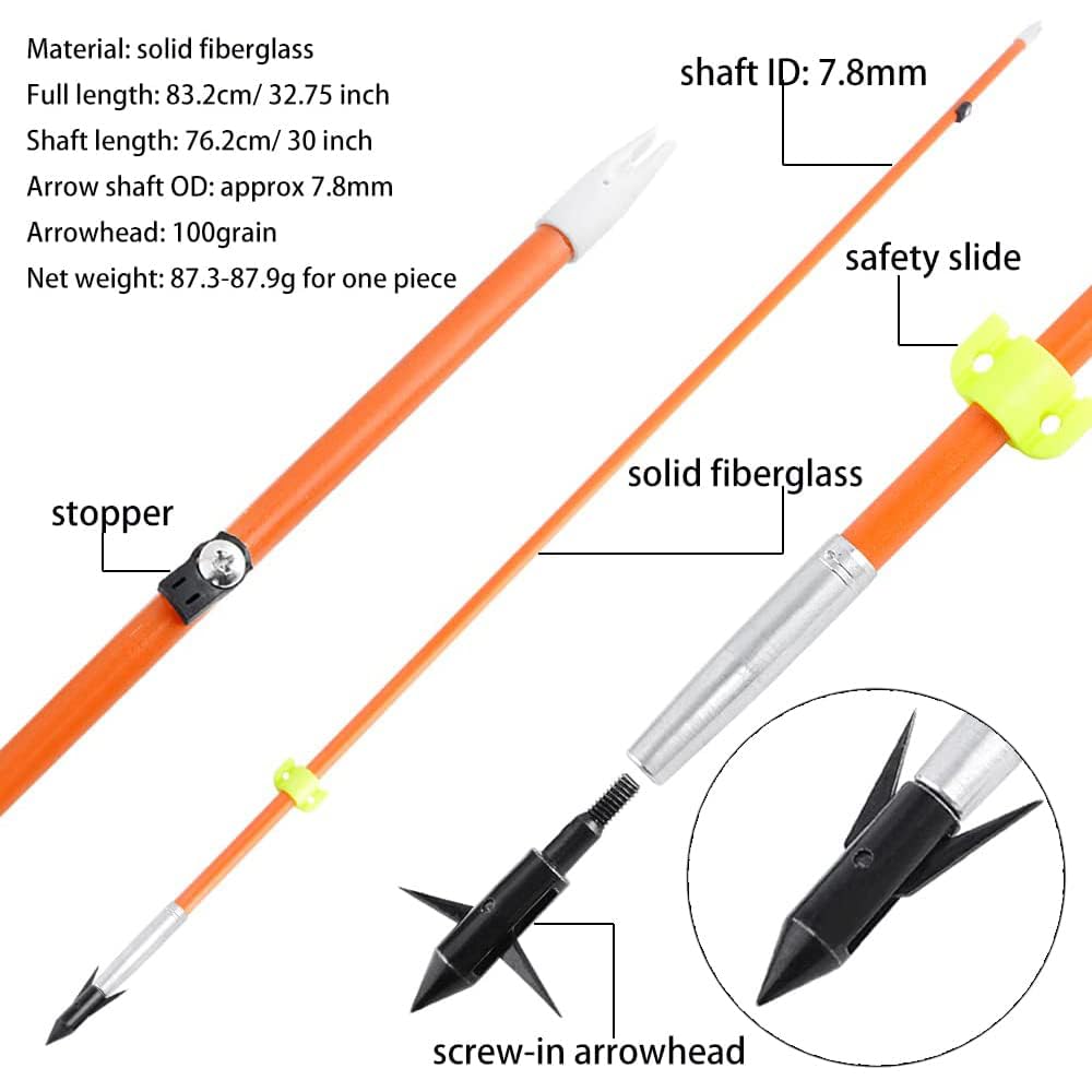 wolfman Kit arco ricurvo da pesca con l'arco da 50", potenza regolabile da 30 a 55 libbre, 320 fps (IBO), frecce da pesca, per destrimani, tiro con l'arco per adulti, pesca e caccia