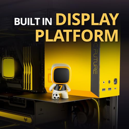 Image of Geometric Future Model 3 Panoramic Tempered Glass Dual Chamber Micro-ATX Tower PC Case, 5 Pre-Installed 120mm x 30mm PWM ARGB Fans, USB Type-C, 360mm Radiator Support, Black /Yellow, GEO-M3F-BY