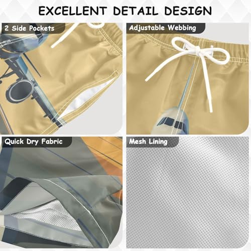 Airplane on Airport Boys Swim Trunks Kids Toddler Beach Board Shorts Teen Quick Dry Bathing Suit Swimsuit3