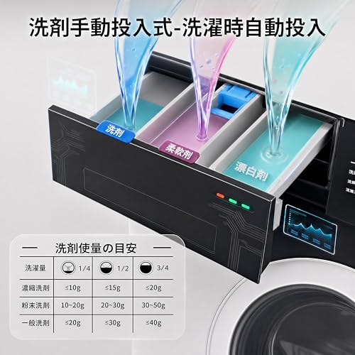Easynest ドラム式洗濯乾燥機 洗剤自動投入 【ふんわり乾燥】 左開き ホワイト 静音 シンプル設計・コストを抑えたモデル (8kg (乾燥6kg))