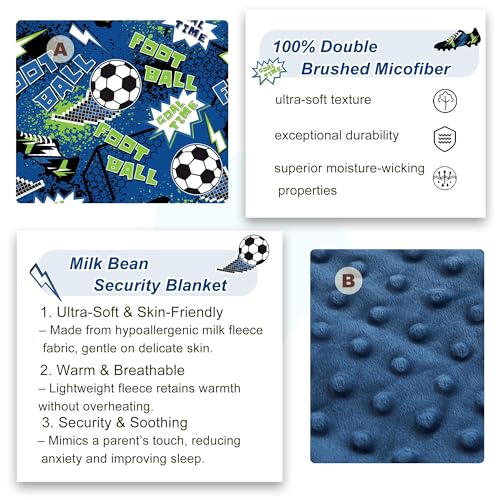 Image of Viviland Toddler Nap Mat with Pillow and Minky Blanket,Rolled Large Sleeping Mat for Boys,Kids Slumber Bag Nap Mat for Preschool, Daycare, Kindergarten, Travel Camping - Soccer Spirit