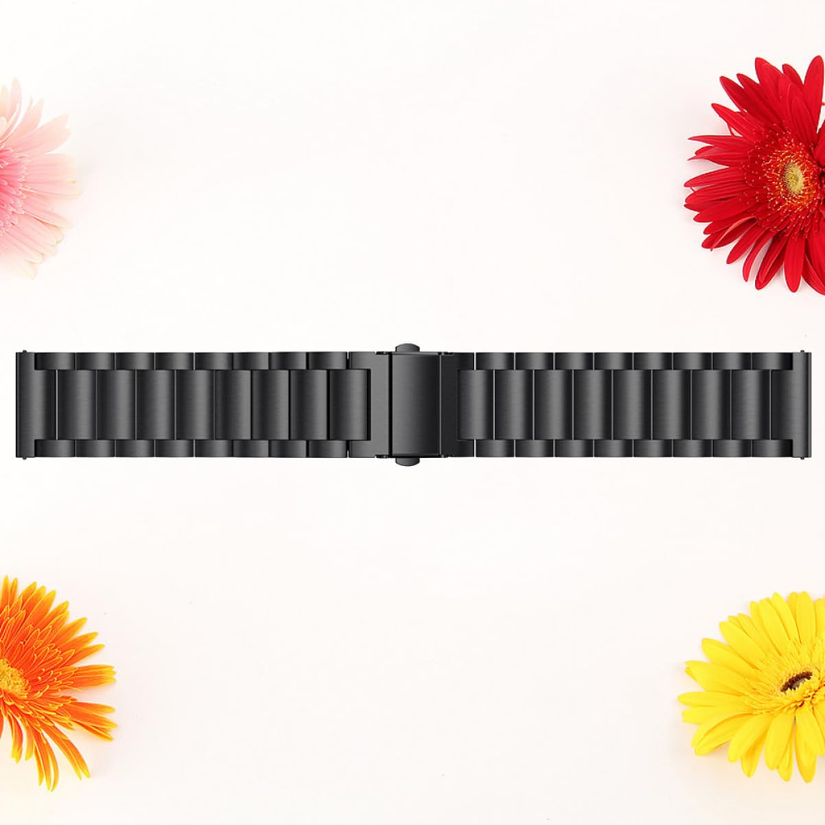 Housoutil Lot De 3 Bracelets De Rechange En Métal Pour Montre Connectée Bracelet En Acier À Trois Perles Compatible Avec La Mode Noir