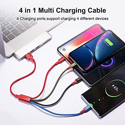 Minlu ACMI-BT-AHI-5P Short Multi Charging Cable, 1Ft/2Pack Multi Charging Cord, 4 In 1 Multi Charger Cable,Multi Charger,Fast Charging thumb #2