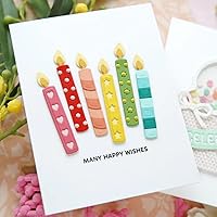 FAWENUCY Happy Birthday Balloon & Candle Metal Die Cuts for Scrapbooking, Card Making, DIY Album Décor - 7.2x6.8cm Stencils
