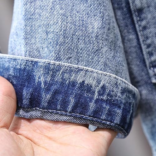 Little Girls' Basic Denim Jacket,Back to School Outfits for Kids,Bow Lace Coat Cute Long Sleeve Outwear Tops & Birthday Gifts3