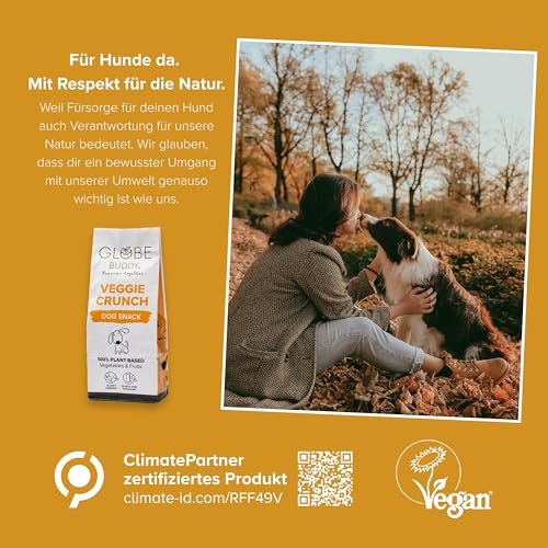 Veggie Crunch – Vegane Hundeleckerlis aus Gemüse & Früchten, Zertifiziert vegan – Nachhaltige, getreidefreie Snacks ohne künstliche Zusätze – 200 g