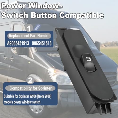 Bouton de commande de lève-vitre electrique réactif et robuste pour Sprinter et Crafter