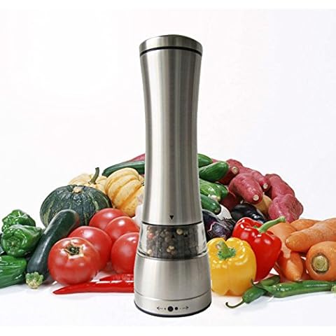 Tmvel Stainless Steel Black Pepper Grinder or Salt Mill Strong Ceramic Grinder Mechanism 8.5 Inches Cover
