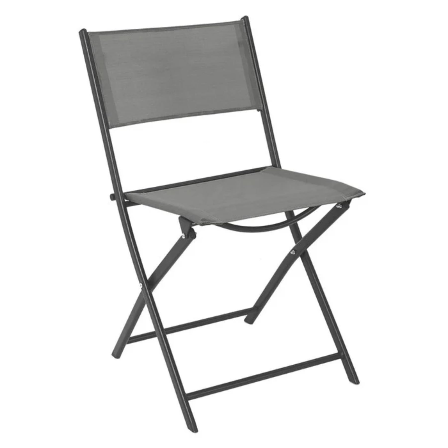 Set 4 Sedie Pieghevoli Salvaspazio da Giardino in Metallo e Textilene, Sedie da Esterno Resistenti a Sole e Pioggia, per Balcone Terrazzo Veranda Patio, Portata 120 kg (Antracite)