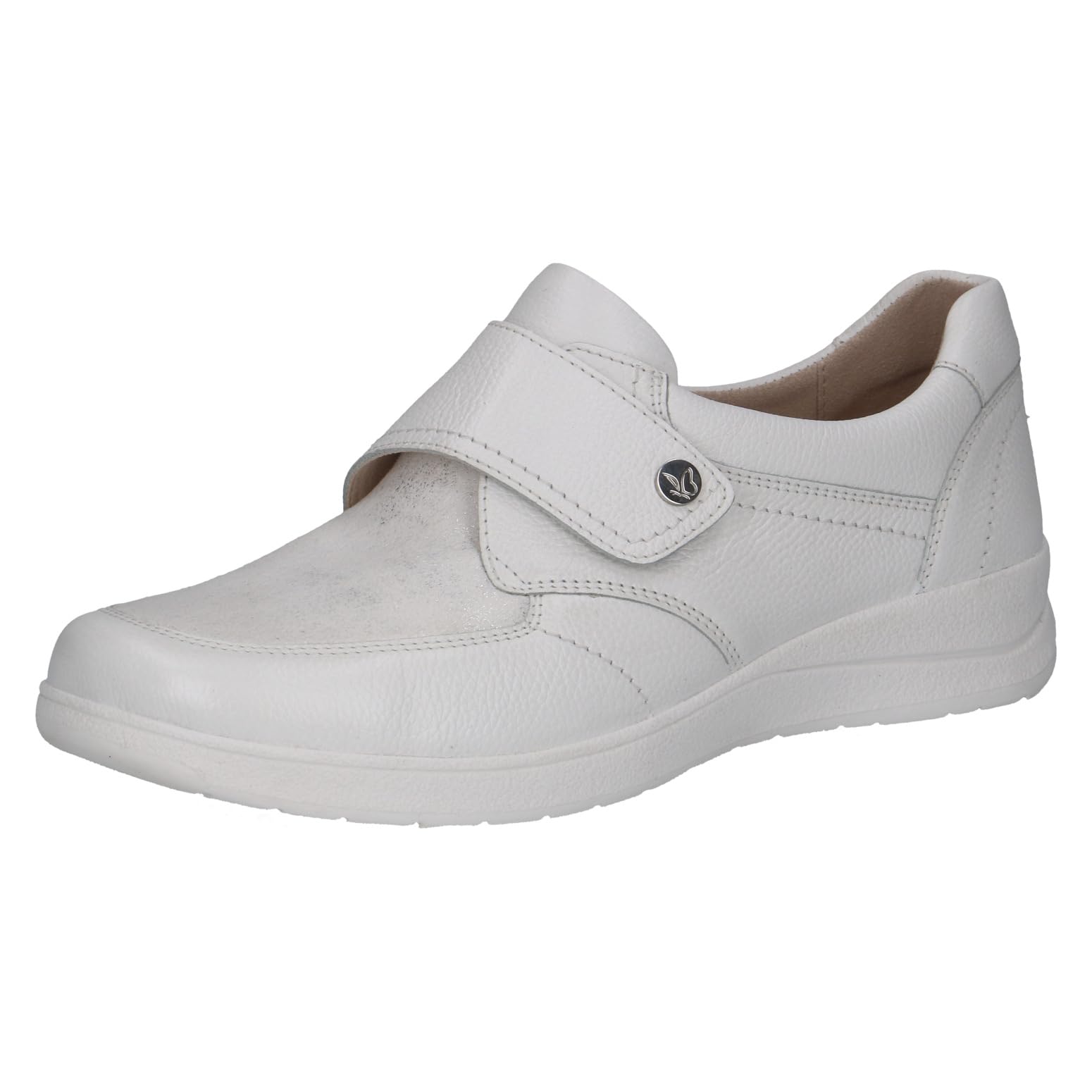 CAPRICE Damen 9-24710-46, Mocasín Mujer, Blanco y Plateado, 40 EU Ancho