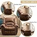CANMOV Leather Recliner Chair, Classic and Traditional Manual Recliner Chair with Comfortable Arms and Back Single Sofa for Living Room, Nut Brown