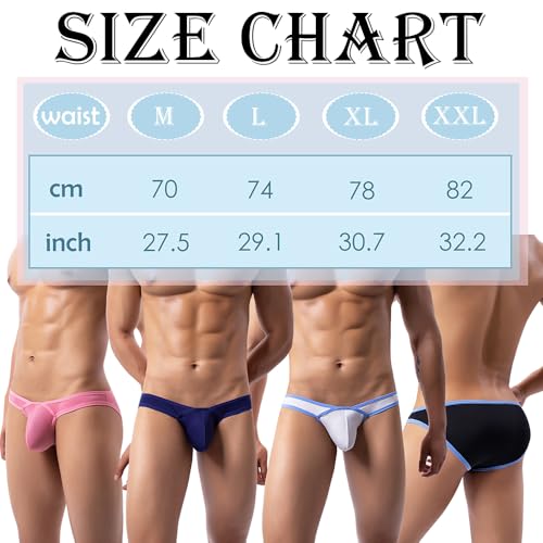 Men's Breathable Mesh Briefs Low Rise Soft Bulge Pouch Summer Bikini Underpants Comfortable Underwear4