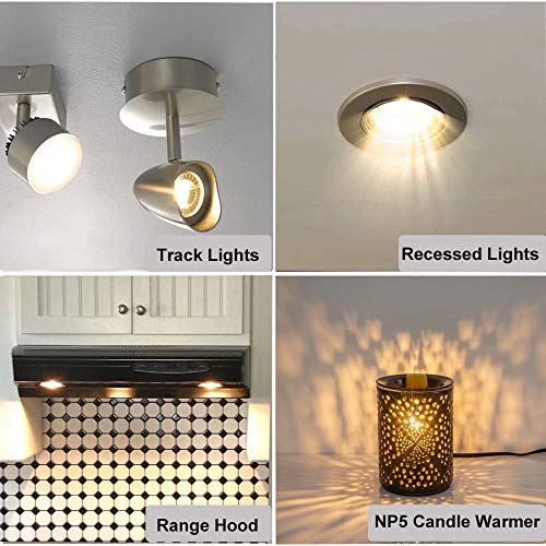 Image of Vinaco GU10 Bulb 6 Pack, MR16 Halogen, Warm White 2800K, Dimmable For NP5 GU10 25W Bulb Candle Warmer, Track Light, Hood Bulbs