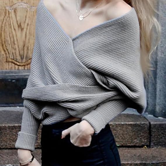 Snowfall Sweater Scarf with Sleeves,New Women Knit Sweater Tops Scarf,Womens off the Shoulder Sweater3