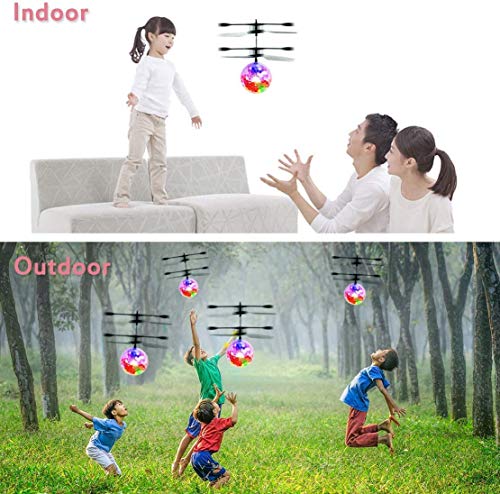 UTTORA Flying Ball, Kids Toys RC Infrared Induction Helicopter Airplane Fun Gadgets Mini Drone Flying Toys with Flashing LED Lights for Kids Adults