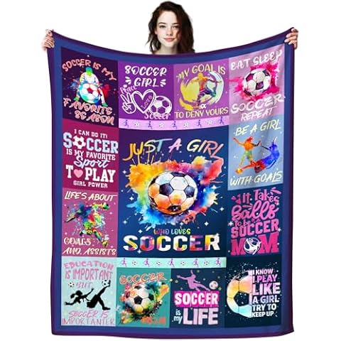 Jonecea Soccer Girls Blanket 60"x50" Cover