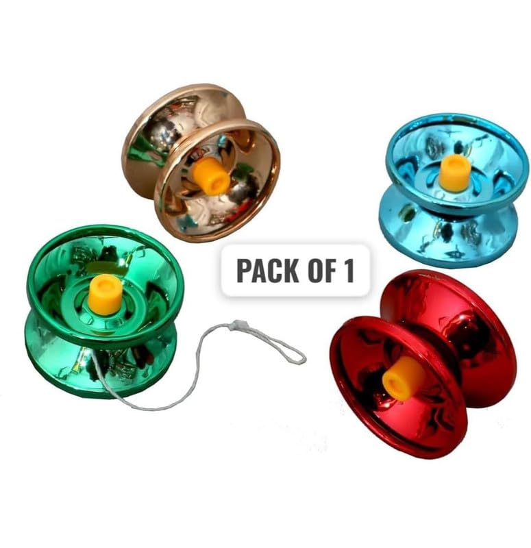 Image of YO-YO Toy for Kids|Metal|Responsive or Non Responsive String|Pack of 1|You May get Random Print or color-19