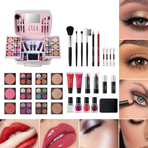 Juego de maquillaje impermeable, set de brochas de maquillaje, set completo de maquillaje, set completo de maquillaje, kit de maquillaje para fiestas, kit de maquillaje, todo en uno