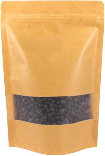 Miniatura 6 de Belinlen 300 bolsas de papel kraft de 3.94 x 5.87 pulgadas, bolsas de almacenamiento de alimentos con ventana mate, bolsas de papel kraft multiusos