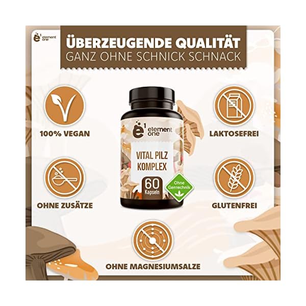 Vitalpilz Komplex - 60 Pilz Komplex Kapseln - 7 kraftvolle Pilze - Pilzkapseln aus Reishi, Cordyceps, Chaga, Maitake… – Bild 6