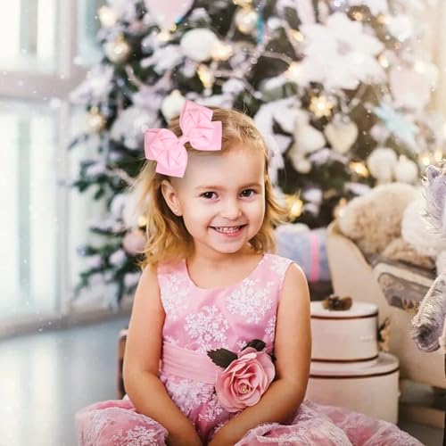 Moños para cabello con clip cocodrilo rosa miniatura 2
