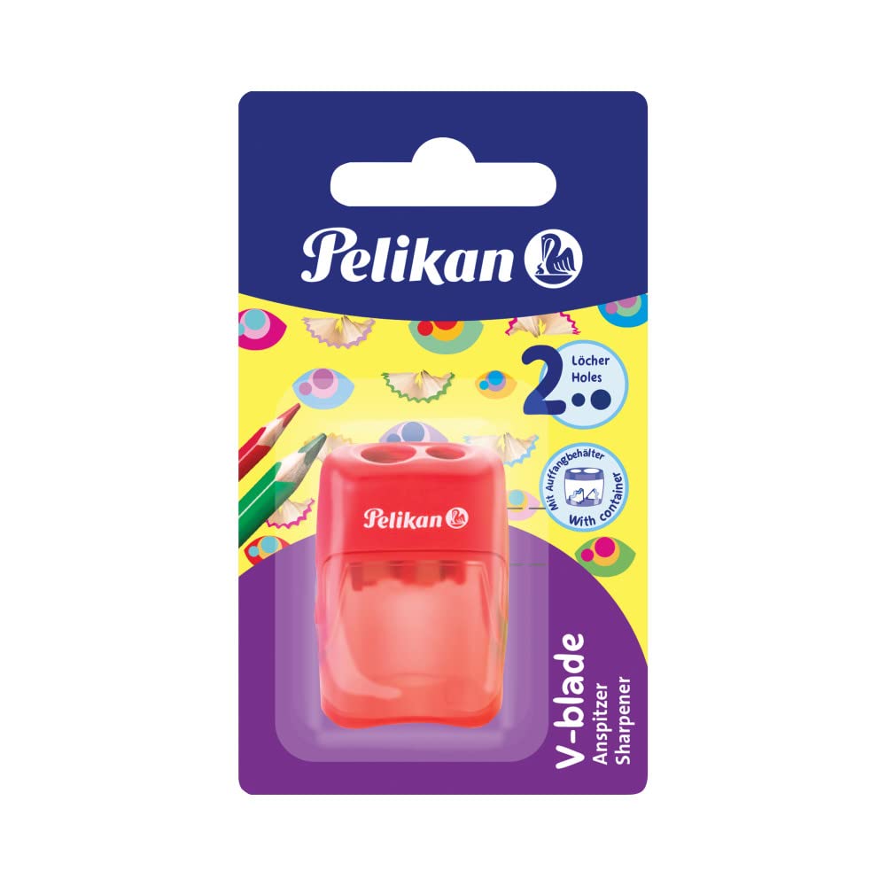Pelikan 700245 - Sacapuntas con deposito 2 Orificios - Azul, Rosa o Verde