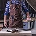 Texas Canvas Wares Woodworking Apron, Heavy Duty Waxed Canvas Work Apron With Pockets - M-XL Shop Apron for Men with Double Stitching, and Comfy Design - Brown, Adjustable Back Straps