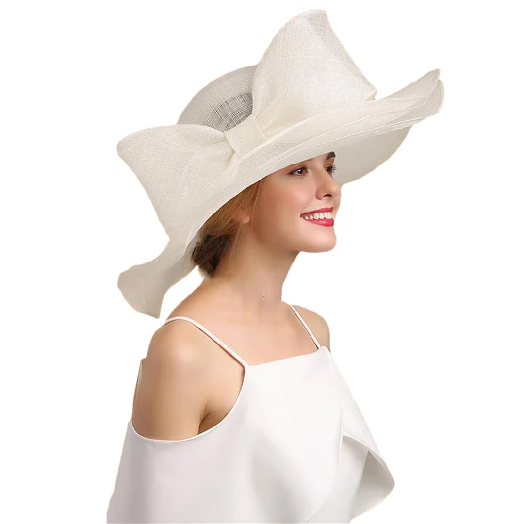 Elegante cappello da donna in sinamay pillbox fascinator per chiesa nuziale con piuma