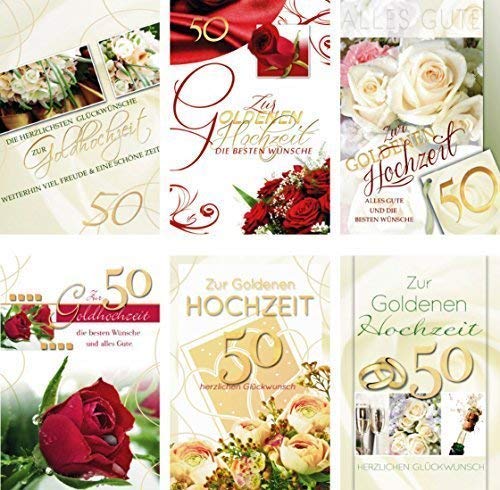 100 Goldhochzeitskarten 72-1832, Glückwunschkarten zur Goldenen Hochzeit