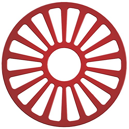 Tramontina Bestow Enameled Cast Iron Round Trivet, 7-inches, Red, Kitchen Potholder for Hot Pans, Pots and Dishes