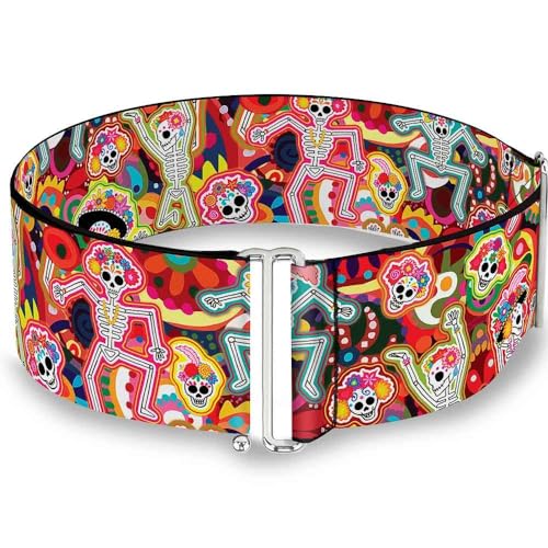 Buckle-Down Women's Cinch Belt Dancing Catrinas Multi Color 23 to 42 Inch, Multicolor