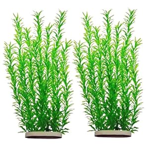 DSkoiph 2 pcs Aquarium Decor Plastic Plants Extra Large 21 Inches Artificial Fish Tank Plants Tall Fish Tank Decorations Artificial Green Water Plants (Green)
