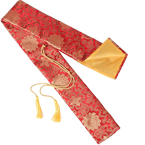 OUNONA 太極剣 収納袋 太極拳 トレーニング 舞台道具 135センチ 剣バッグ 防水 刀 武士剣 収納バッグ 絹の布の剣バッグ 多機能赤