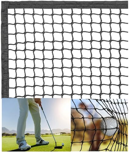 10FT x 20FT Strong Frequent Use Durable & Heavy Duty Multi-Sports Barrier Net Hitting Practice Nylon Netting with Around Finished Seam High Impact Indoor Outdoor for Golf Baseball Hockey Soccer