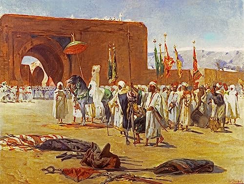 Art tableau Procession mauresque pour habiller un mur vide avec style 60x90