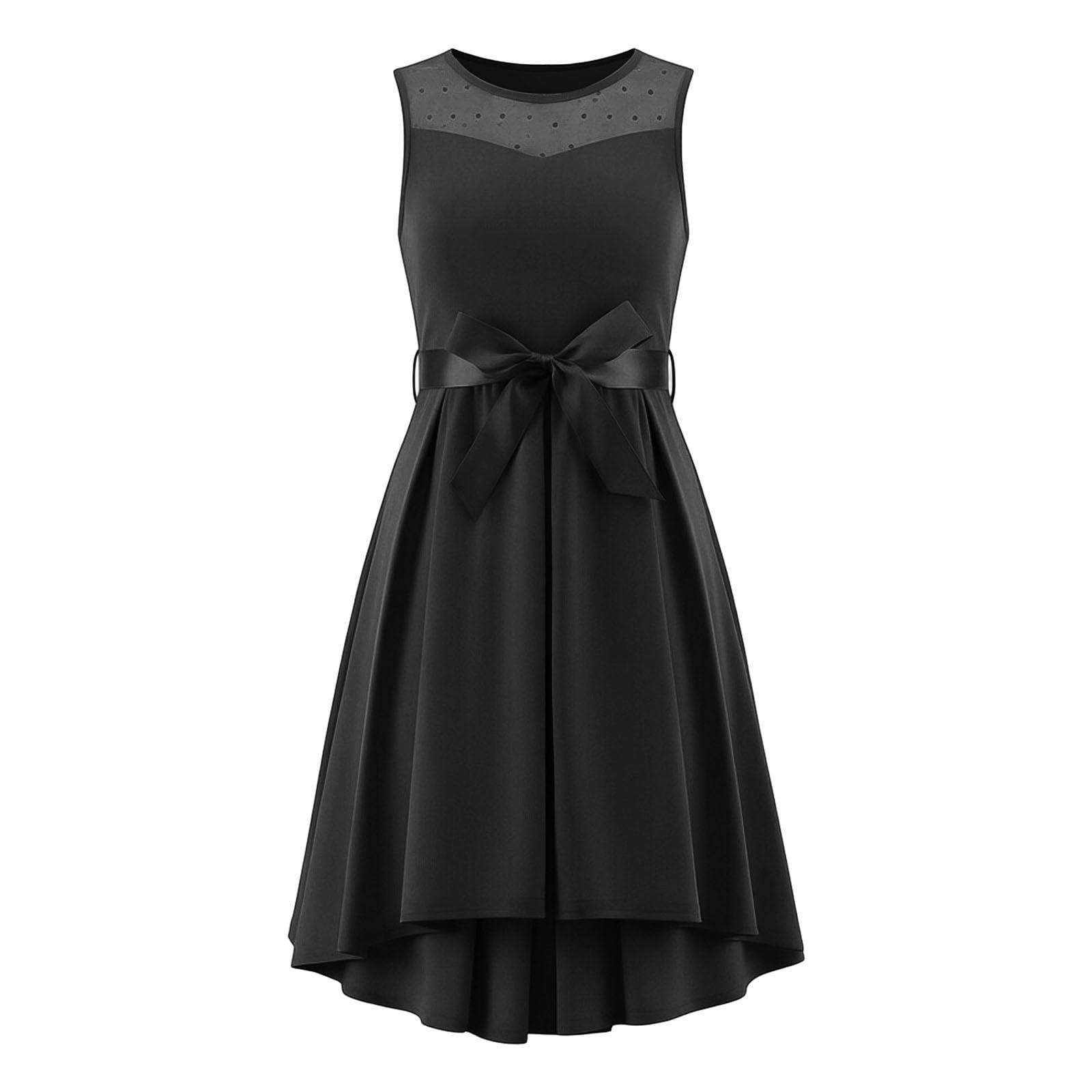 Vestito estivo da bambina, senza maniche, per feste, casual, alla moda, festivo, matrimonio, in rete, per compleanni, damigelle d'onore, linea ad A, prendisole